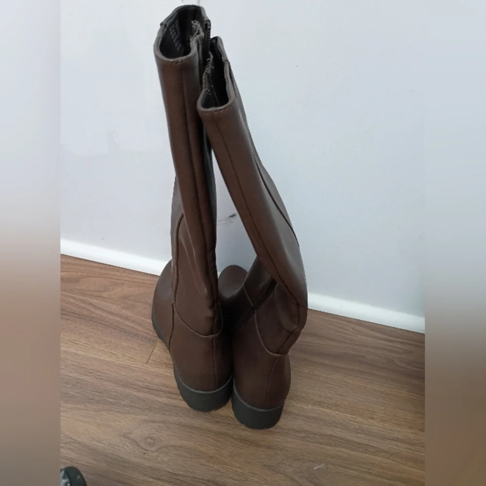 Brown Leather Knee-High Boots